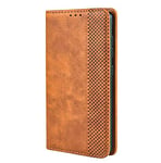 VGANA Wallet Case for MOTO Motorola G10, Retro Embossed Premium Leather Filp Cover. Brown