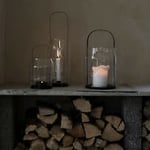Ernst ljuslykta glas/mullvad metall H30 cm