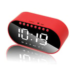 GALIMAXIA Wireless Bluetooth Clock Alarm Clock Home Portable Speaker Overweight Subwoofer Small Audio Player Bring you an excellent experience (Color : Red)