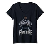 Womens Lift like a Final Boss Gorilla Bodybuilding Workout Rat Gym V-Neck T-Shirt
