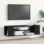 Väggmonterad TV-skåp Svart Ek 100x30x26,5 cm Trä