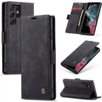 CaseMe Slim Plånboksfodral Samsung Galaxy S22 Ultra Svart