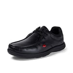 Kickers Men's Reasan Lace Up Leather School Shoes, Black, 6 UK