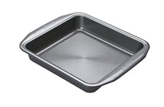 Circulon Momentum Square Cake Tins for Baking - Non Stick 9 Inch Cake Tin, Grey Carbon Steel, Dishwasher Safe Bakeware