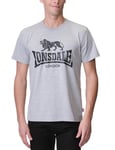 Lonsdale Men's Logo Regular Fit T-Shirt - Marl Grey, XX-Large