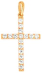 Lykka Crosses tunna kors hänge i guld med zirkonia stenar 14,22 x 21,12 mm