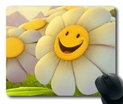 Sunflower Happy Smiley Face Limited Design Oblong Mouse Pad by Cases & Mousepads