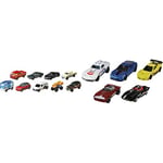 Matchbox 9-Pack Vehicles, Collection of 9 1:64 Scale Die-Cast Toy Cars Featuring Real & Hot Wheels 5-Car Pack of 1:64 Scale Vehicles