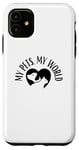 Coque pour iPhone 11 My Pets My World Chien Maman Chat Papa Animal Lover