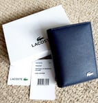 Genuine LACOSTE Navy LEATHER CARD WALLET HOLDER NEW NH2303FG L4