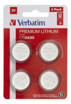 Verbatim LITHIUM BATTERY CR2430 3V 4 PACK 49534