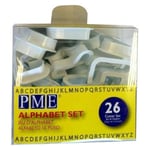 PME Alphabet Cutters for Sugarcraft and Cake Decorating, Set of 26, White, 5 x 1.3 x 5 cm