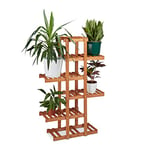 Relaxdays 10020746 Etagère à fleurs en bois escalier pour plantes 5 niveaux échelle plantes intérieure HxlxP: 125 x 81 x 25 cm marron clair