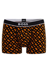 BOSS Men's Trunk 24 Print Boxer Shorts, Bright Orange822, M