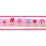 Frise papier peint fleurs - 17,06 cm x 5 m de Estahome rose