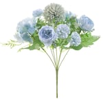 jieGorge Beautiful Artificial Silk Fake Flowers Wedding Valentines Bouquet Bridal Decor, Artificial Flowers for Easter Day (Blue)