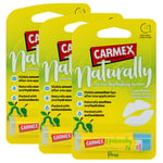 3 x Carmex NATURALLY Pear Lip Balm Natural Hydrating Moisturising Stick 4.25g