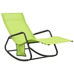 Helloshop26 - Transat chaise longue bain de soleil lit de jardin terrasse meuble d'extérieur acier et textilène vert