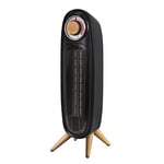 Russell Hobbs RHRETFH1002WDB Scandi Retro Tower Heater in Black & Wood, 20msq Room Size, 2000W Heater, Two Heat Settings, Built-in Thermostat, Overheat Protection