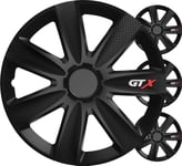 Bil Navkapslar 4St Set Gtx Kolsvart 17" Tum Färg Box