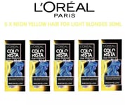 5x L'Oreal Colorista Hair Makeup Neon Yellow Temporary Colour 30ml New 5 X 30ml