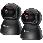 Ctronics 5MP Caméra Surveillance Intérieure 2.4/5Ghz WiFi Détection Humaine/Mouvement, Suivi Auto, Vision Nocturne 20M, Audio Bidirectionnel pour