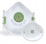 Övriga 3 Andningsskydd 10st, vit andningsmask med grön ventil, skyddar mot virus bakterier m.m. FFP3 RD, CE