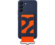 Samsung S22 Silicone Cover with Strap Navy