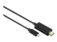Hama USB-C Adapter Cable for HDMI - Videokort - HDMI (hane) till 24 pin USB-C (hane) - Thunderbolt 3 - 1.8 m - svart