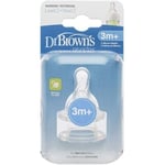 Dr Brown's Level 2 Bottle Teats Silicone Natural Flow Pack of 2