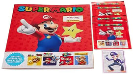 Panini Super Mario Stickers Album + 4 Pochettes + 1 Carte Edition Limitée, 004218SPCFGD