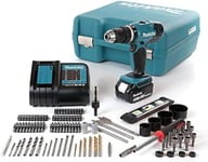 Makita DHP453 18V Cordless 2 Speed Combi Drill With 101 Piece Accessory Set