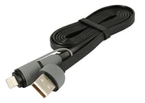 Xtreme 40205 Cable 2 in 1 USB to Micro USB and Lightning, Closure in Line with LED Charge