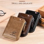 Bärbar plånbok Kreditkortshållare Säkerhetsväska brown 10*2*12cm