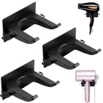 NO Self-adhesive Hairdryer Rack,3pieces No Drilling Hairdryer Rack Wall Mounted Blow Hair Dryer Hanger Compatible with All Hairdryer Installed in Bedroom, Washroom and Bathroom