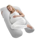 VEVOR Coussin de Grossesse, Forme U, Oreiller de Maternité pour Tout Corps, Oreiller Soutien Ergonomique Doux Respirant avec Housse Amovible Lavable, pour Dormir, Soulager Dos, Ventre, Hanches, Jambes