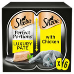 48 X 37.5g Sheba Perfect Portions Luxury Adult Cat Food Trays Chicken In Loaf