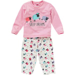 Cozy N Dozy Girls Cute Sheep Dreams Novelty Long Sleeve Leg Cotton Pyjamas Pink