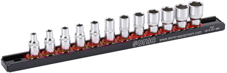 Hylssats 1/4" 6-Kant 4-13mm Med Hållare 12-Delar Sonic