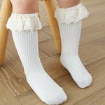 Toddlers Baby Kids Girls Middle Tube Casual Stockings Long Socks White M