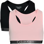 Calvin Klein Girl's 2 Pack Bralette Triangle Bras, 1 Black / 1 Unique, 12-14 Years (Pack of 2)