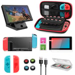 Zexrow Accessories Bundle for Nintendo Switch with Carrying Case, Tablet case, Screen Protector, Joy-Con Controller Case, Thumb Grip Caps,Playstand, Micro SD Storage Case and Charging Cable (12 in1)