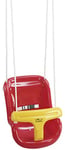 HUDORA Balançoire bébé réglable en hauteur 120-180 cm en rouge/jaune pour le jardin - Baby Swing Outdoor - Balançoire enfant avec barre et ceinture de sécurité - Poids maxi. 25 kg