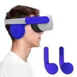 AMVR Silicone Ear Muffs for Oculus Quest 2 VR Headset to Enhanced Headset Sound, Quest 2 Accessories Headphone Extension Cover (Blue)