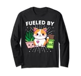 Cat Happiness Fueled By Plants Chocolate CatFunny Kawaii Long Sleeve T-Shirt