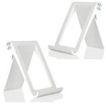 Cell Phone Stand-Phone Dock: [2 PACK] Cradle, Holder, Stand for Office Desk, Multi-Angle Adjustable Desk Compatible For Samsung Galaxy A10 A12 A20 A20E A30 A40 A50 A70 A80 A90 5G (WHITE)