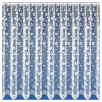 White Net Curtains Pre Cut Sheer Lace Slot Top Net Panels Corsica 5m (500cm) width x 48" drop
