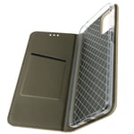 Folio Case for Motorola Moto E22 / E22i Magnetic Cover Card-holder Stand Gold