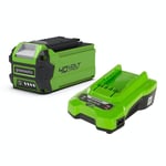 Greenworks Batterikit GSK40B25 40V 2,5Ah Start Kit Batteri och laddare - 2,5A 100046264