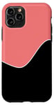 Coque pour iPhone 11 Pro Motif géométrique bicolore corail clair et noir